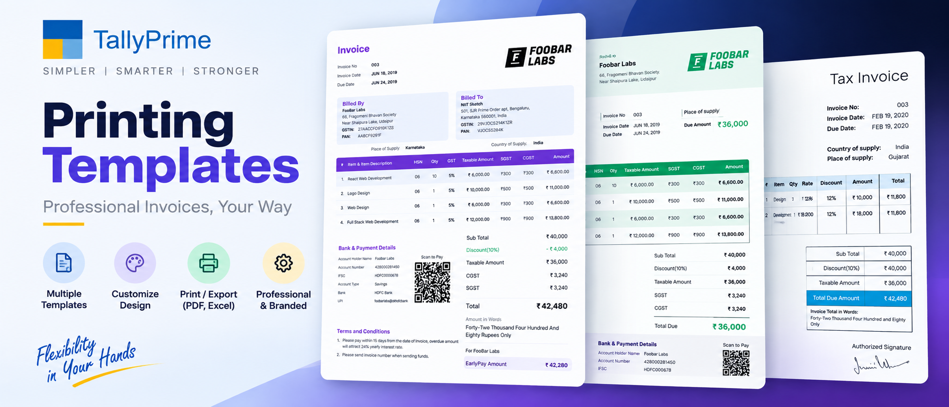 Custom Printing Templates in TallyPrime
