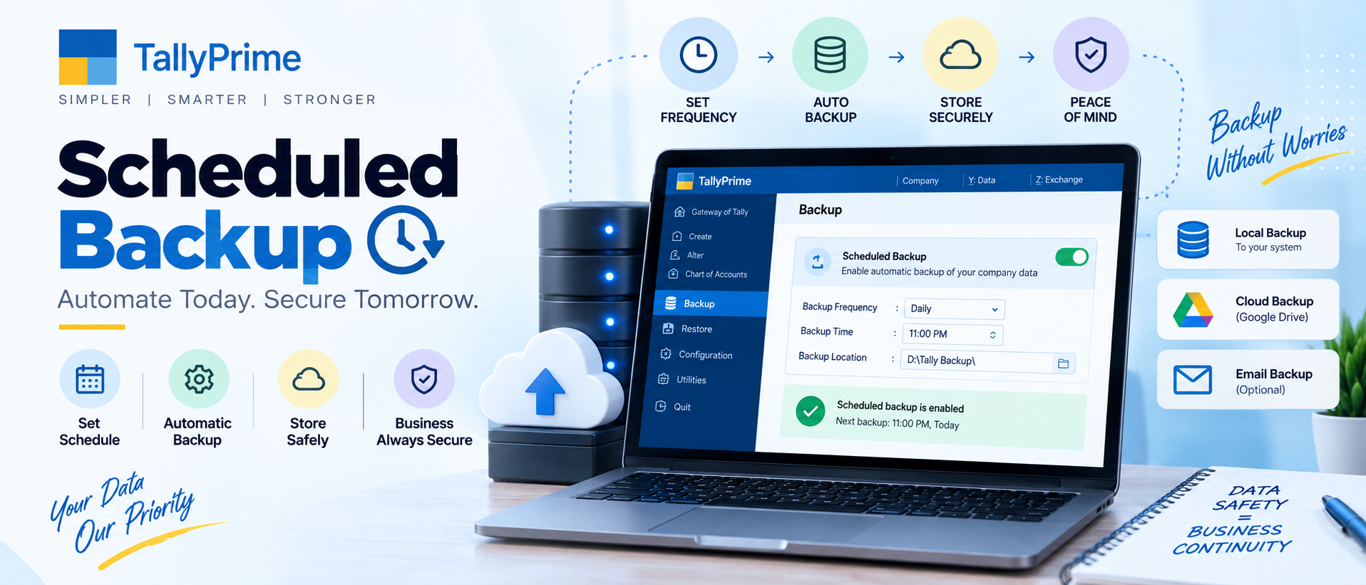 Scheduled Auto Backup in TallyPrime 7.1