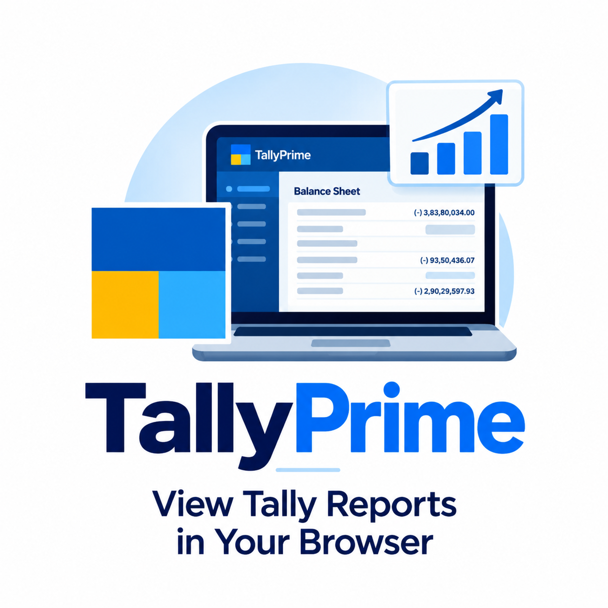 Featured image of Tally reports displayed in browser with tablet and phone showing financial dashboard